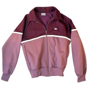 Vintage Adidas Trefoil Track Jacket Taiwan Plum Women's Medium